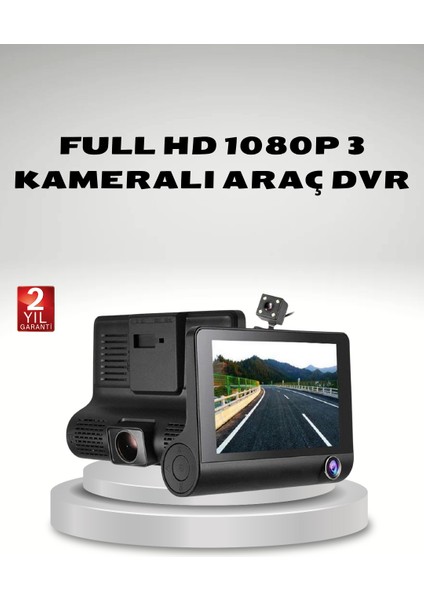 Araç Kamerası 3’lü Full Hd Dvr 1080P Gece Görüşlü ve G-Sensörlü - T070G719-Z65070
