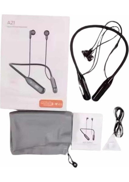 60 Saat Kablolu Boyun Askılı Dijital Göstergeli Bluetooth Kulaklığı - M985K075-R67985 indirimleri