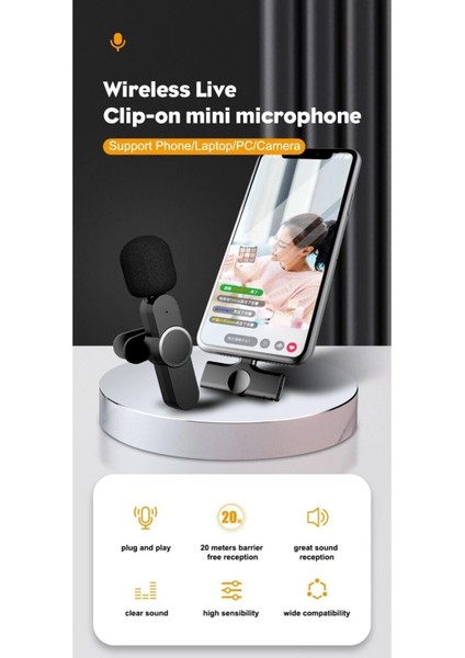 Lightning Girişli Iphone Uyumlu Ikili Kablosuz Yaka Mikrofonu Youtube Facebook Tiktok Vlog ( Lisinya ) fiyatları