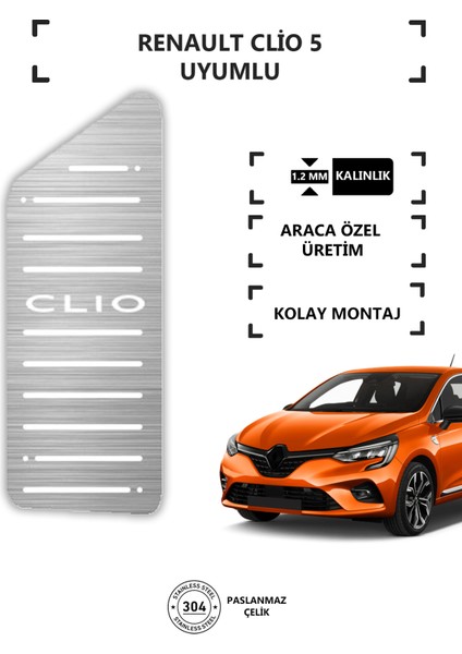 Renault Clıo 5 Ayak Dinlendirme Pedalı Krom Ayak Dayama Pedalı