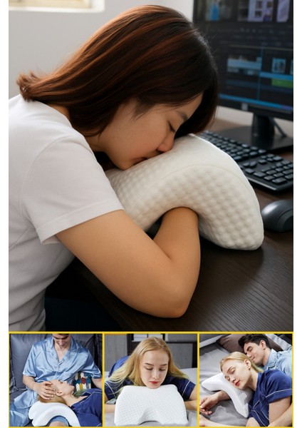 Ergonomik Hafızalı Sünger Boyun ve Kol Desteği Yastığı Ortopedik Cuddle Pillow Yıkanabilir Kılıf