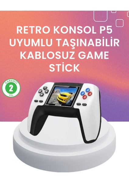 Kompakt Retro Oyun Konsolu | P5 Gamepad ile Eski Günlere Dönün - N693J664-M66693