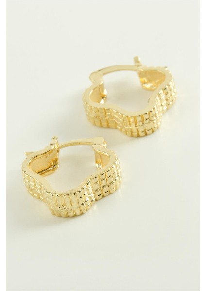 Zikzak Kilitli Halka Küpe