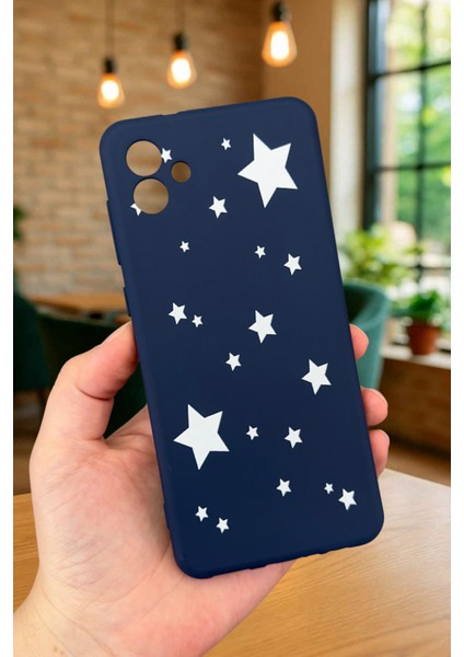 Samsung Galaxy A04 - Mini Yıldız Desenli Silikon Darbe Emici Klasik Korumalı Rubber Kılıf