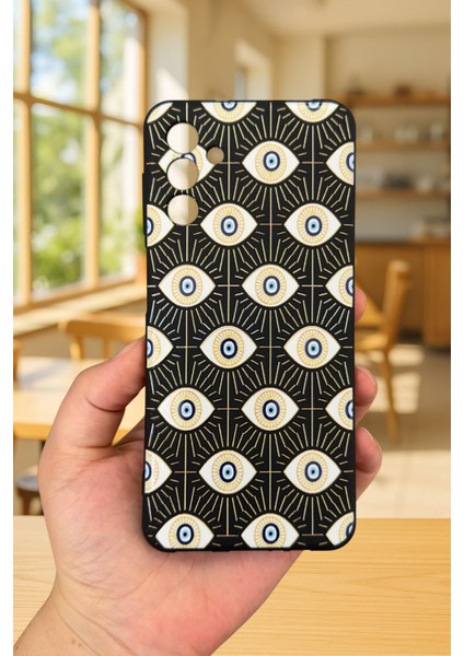 Samsung Galaxy A04S Uyumlu Evıl Eye Desenli Silikon Darbe Emici Klasik Korumalı Rubber Kılıf fiyatları