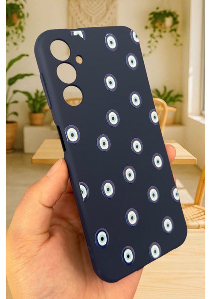 Samsung Galaxy A14 Uyumlu Nazar Boncuk Desenli Silikon Darbe Emici Klasik Korumalı Rubber Kılıf modelleri