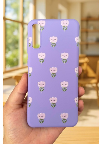Samsung Galaxy A50 Uyumlu Mini Lale Desenli Silikon Darbe Emici Klasik Korumalı Rubber Kılıf fiyatları