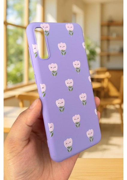 Samsung Galaxy A50 Uyumlu Mini Lale Desenli Silikon Darbe Emici Klasik Korumalı Rubber Kılıf fırsatları