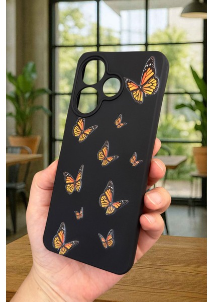 Xiaomi Redmi 13 4g Kelebek Desenli Silikon Darbe Emici Klasik Korumalı Rubber Kılıf modelleri