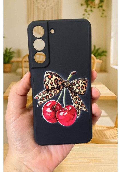Samsung Galaxy S21 Fe Uyumlu Kiraz Leopar Fiyonk Desenli Silikon Darbe Emici Rubber Kılıf fiyatları
