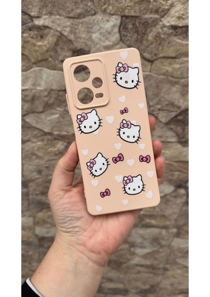 Xiaomi Redmi Note 12 Pro 5g Uyumlu Hello Kity Silikon Darbe Emici Klasik Korumalı Rubber Kılıf