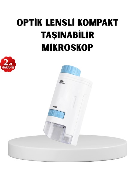 LED Işıklı Mikroskop 80X–200X Zoom Eğitici Bilim Seti ve Taşınabilir - M861R706-K41861