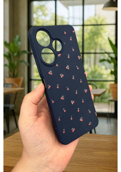 Xiaomi Redmi 13 4g Mini Kiraz Desenli Silikon Darbe Emici Klasik Korumalı Rubber Kılıf modelleri