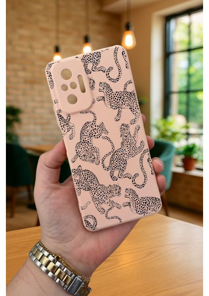 Xiaomi Redmi Note 1o Pro- Leopar Desenli Silikon Darbe Emici Klasik Korumalı Rubber Kılıf