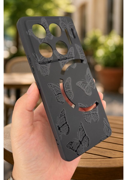 Infinix Gt 20 Pro Siyah Kelebek Desenli Silikon Darbe Emici Klasik Korumalı Rubber Kılıf modelleri