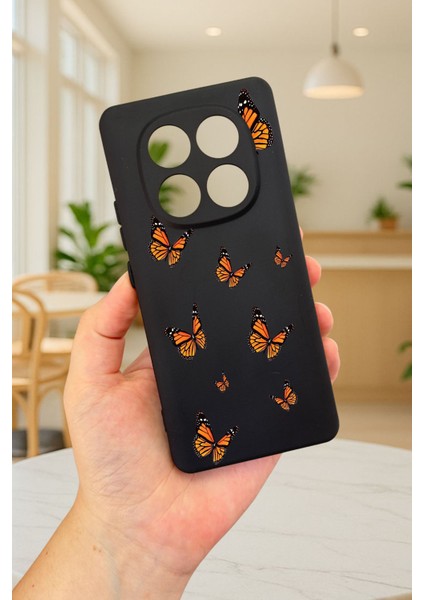 Xiaomi Redmi Note 14 Pro 5g Kelebek Desenli Silikon Darbe Emici Klasik Korumalı Rubber Kılıf
