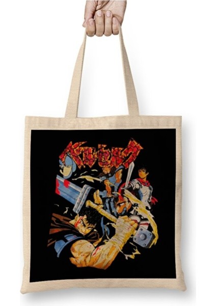 Berserk Anime Bez Çanta Uzun Saplı Alışveriş Çantası Plaj Çantası