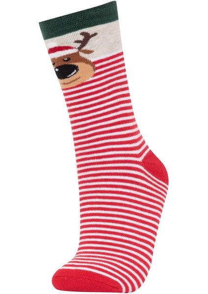 Kadın Yılbaşı Temalı Pamuklu 2'li Havlu Çorap Y8747AZNS fiyatları