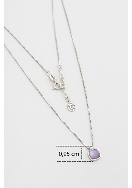 Büyülü Renkler 18 Ayar Beyaz Altın Kaplama 44 cm Gümüş Tektaş Kolye modelleri