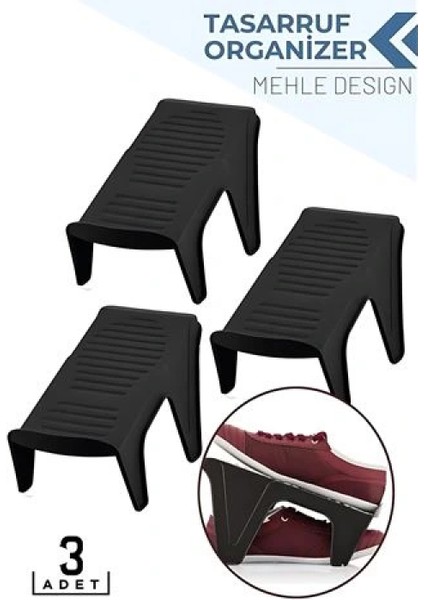 3’lü Ayakkabı Düzenleyici Set – Çift Katlı Tasarım | Dolap İçi Alan Tasarrufu | Kaymaz Yüzey fiyatları