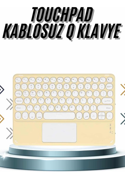 Android ve Ios Uyumlu Bluetooth Klavye Touchpad Slim Kablosuz Wifi Q Klavye