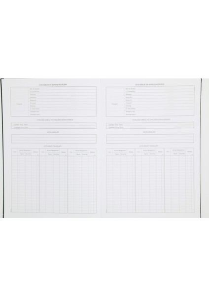 Üye Kayıt Defteri Ciltli 96 Yp. fiyatları