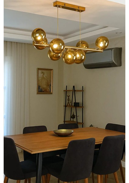 7'li Kıvrık Yemek Masası Avize