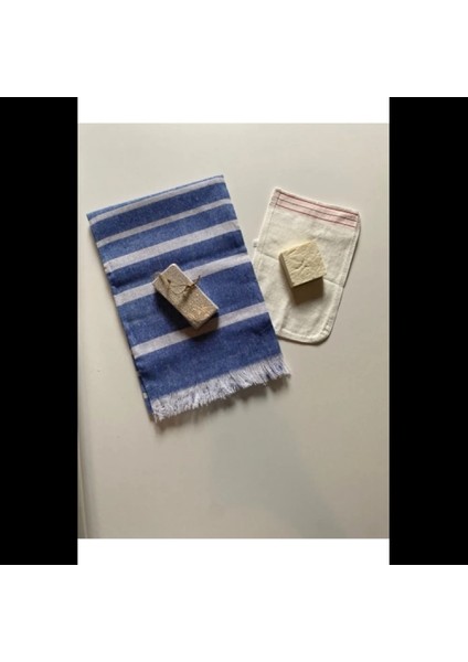 Gelin Hamamı Seti, Premium Peştemal , Ponza Topuk Taşı, Doğal Zeytinyağı Sabun, Kese 4lü Set