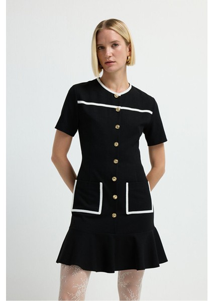 Kısa Kollu Elbise Siyah 12442933003 fiyatları