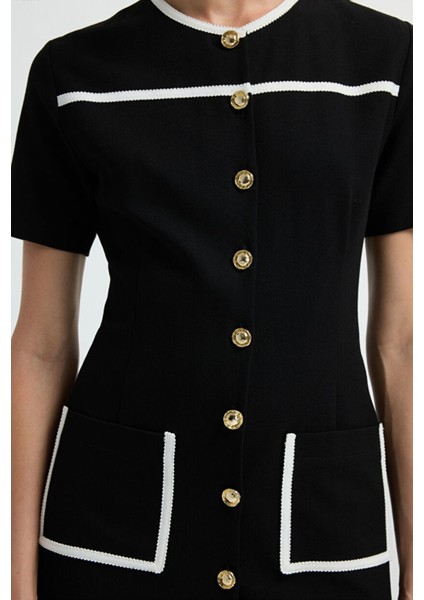 Kısa Kollu Elbise Siyah 12442933003 modelleri