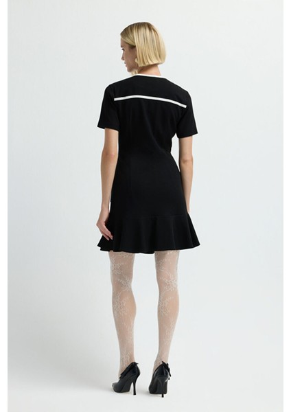 Kısa Kollu Elbise Siyah 12442933003