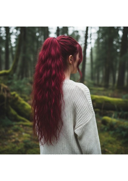 Bağlamalı Kabarık Dalgalı At Kuyruğu / Kızıl