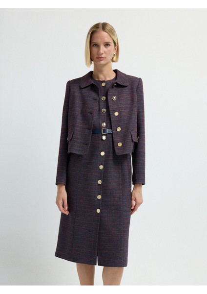 Düğmeli Elbise Lacivert 12444890001 fırsatları