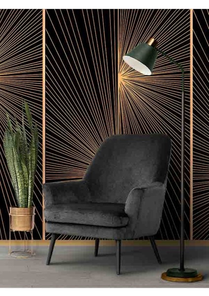 3 Boyutlu Çizgili Işık Ağı Desenli Isı ve Ses Yalıtımlı Sağlıklı Tekstil Duvar Kağıdı