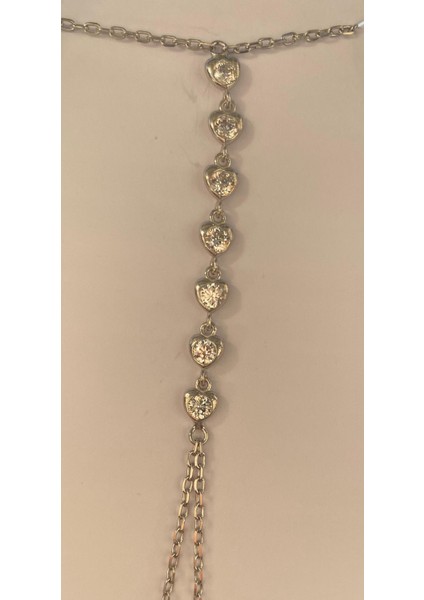 925 Ayar Gümüş Zirkon Taşlı Kalp Model Genç/yetişkin Kadın Şahmeran - Şık Tasarım