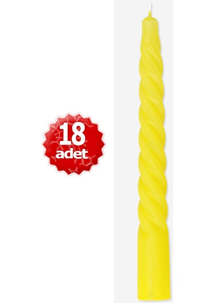 x 18 Adet Sarı Şamdan Mum