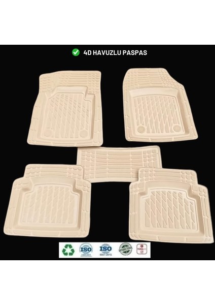 Volkswagen Passat B7 Sedan 2011 4d Havuzlu Üniversal Yeni Nesil Paspas Bej Renk Gold Seri modelleri