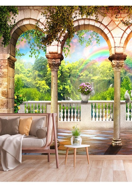 Kemer Manzaralı Isı ve Ses Yalıtımlı Sağlıklı Tekstil Duvar Kağıdı