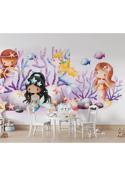 Deniz Kızı Çocuk Odası Duvar Kumaşı -Isı ve Ses Yalıtımlı