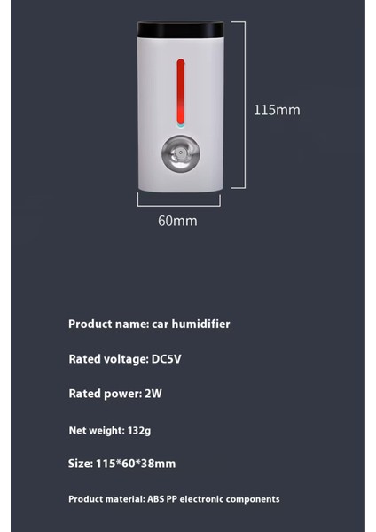 Araç ve Ev Ultrasonik Hava Nemlendirme Cihazı Nano Sprey Araç Içi Buharlı Koku Difüzörü