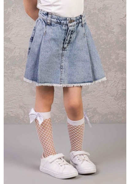 Mojo Kız Çocuk 4-9 Yaş Denim Şort Etek 0204 Kot Mavi fiyatları