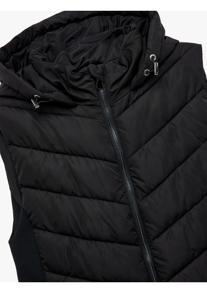 Rahat Kalıp Kolsuz Cepli Fermuarlı Kapüşonlu Şişme Yelek indirimleri