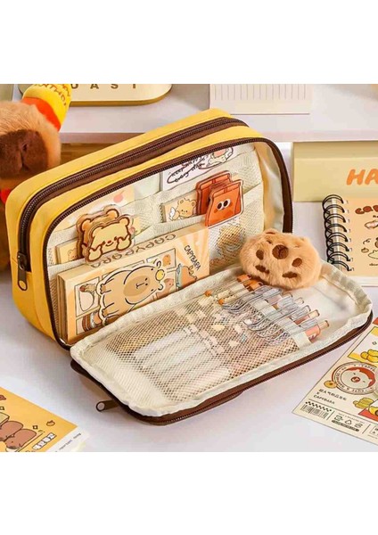 Capybara Desenli Büyük Kapasiteli Kalem Kutu Kapibara Kalemlik fırsatları