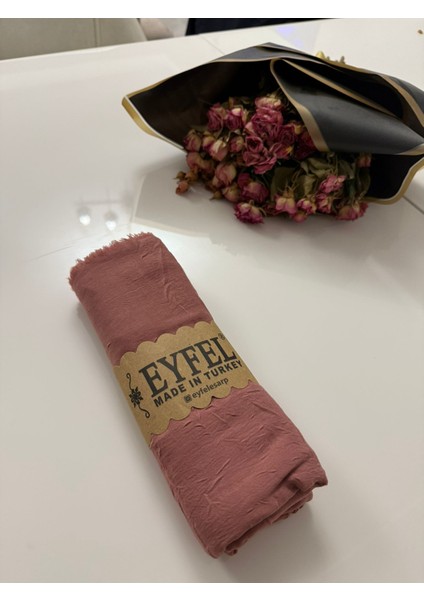 Ütü Gerektirmeyen Tarçın Renkli Bambu Kraş Şal