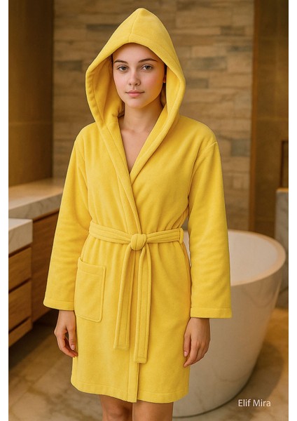 Genç Kız / Erkek Çocuk Kapşonlu Garson Boy Kadife Bornoz %100 Pamuklu fiyatları