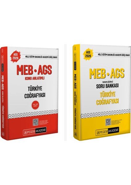 Pegem 2026 MEB AGS Türkiye Coğrafyası Konu Anlatımlı Soru Bankası