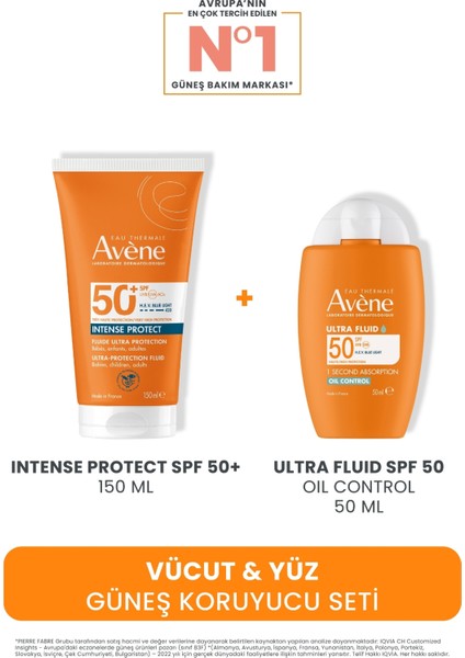 Vücut & Yüz Güneş Koruyucu Seti (Intense Protect Spf 50 150 ml + Ultra Fluid Oıl Control 50 Ml)