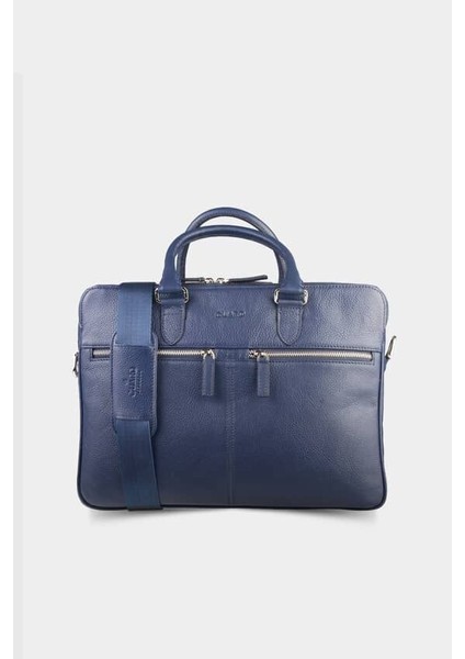 Guard 3 Bölmeli Lacivert Deri Evrak Çantası