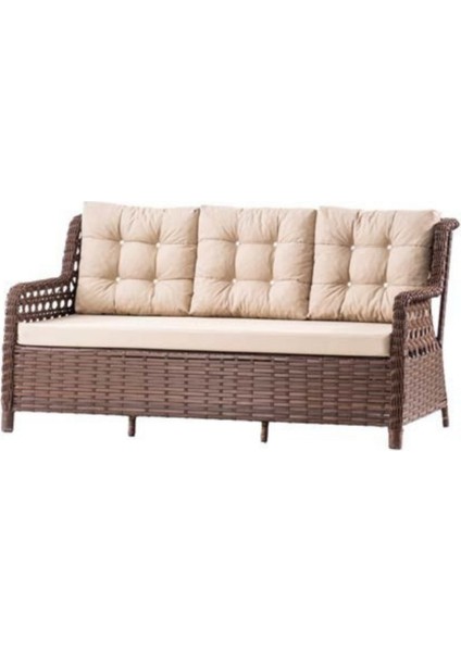 Doğal Hasır Görünümlü Bahçe Balkon Oturma Grubu 6 Parça – (3+1+1+Masa+2 Puf) fiyatları