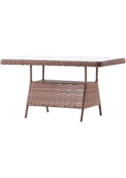 Doğal Hasır Görünümlü Bahçe Balkon Oturma Grubu 6 Parça – (3+1+1+Masa+2 Puf) modelleri